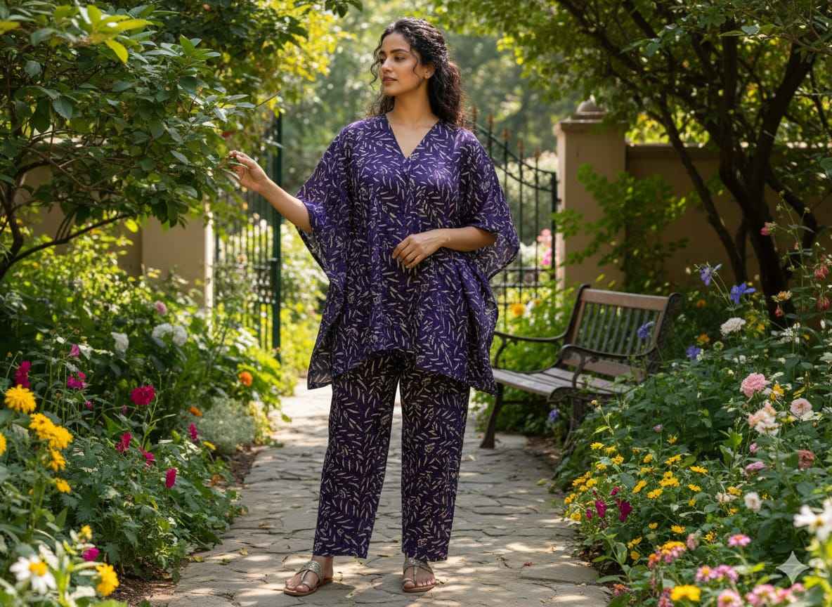 Traditional Bagru Print Cotton Kurti Palazzo Set