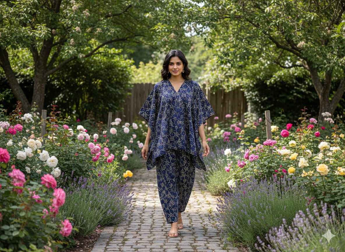 Traditional Bagru Print Cotton Kurti Palazzo Set