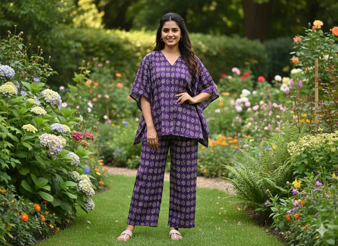 Traditional Bagru Print Cotton Kurti Palazzo Set