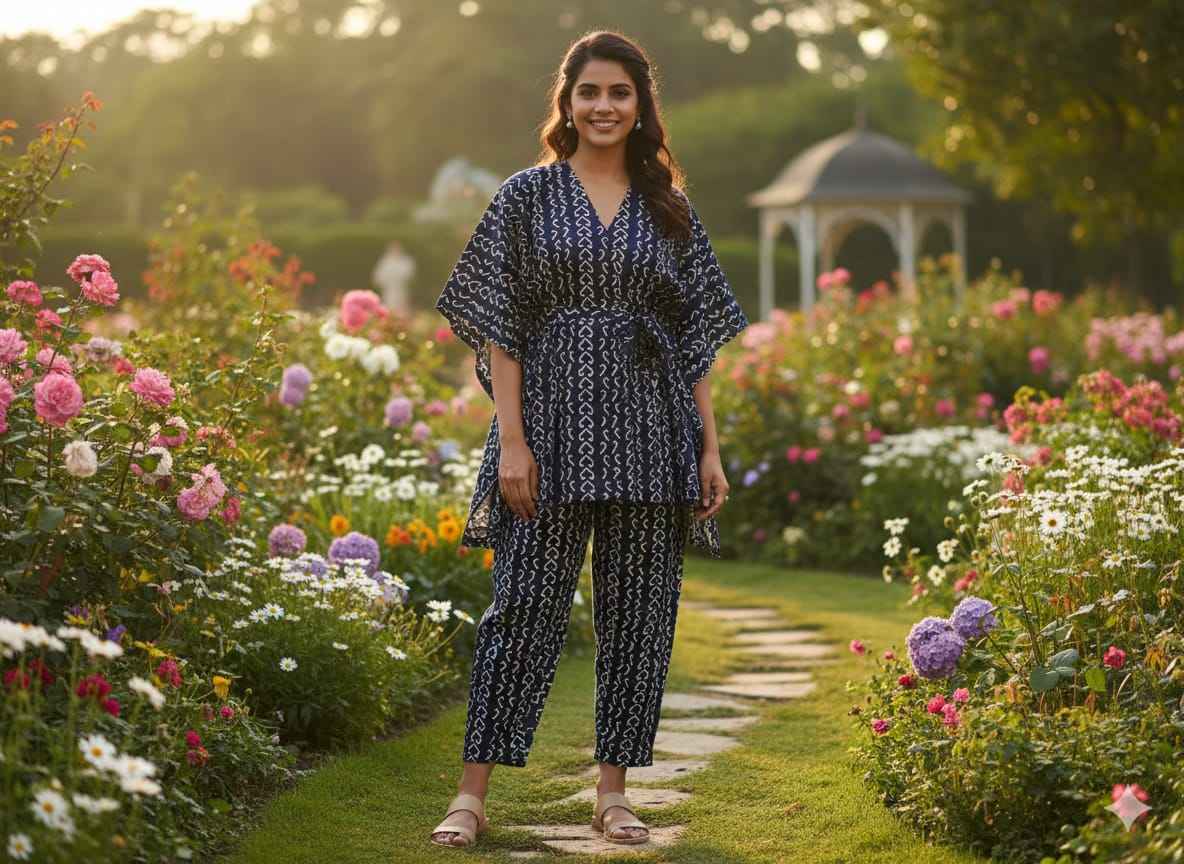 Traditional Bagru Print Cotton Kurti Palazzo Set