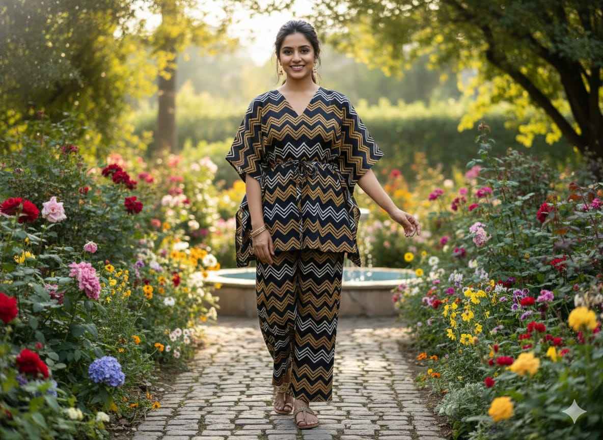 Traditional Bagru Print Cotton Kurti Palazzo Set