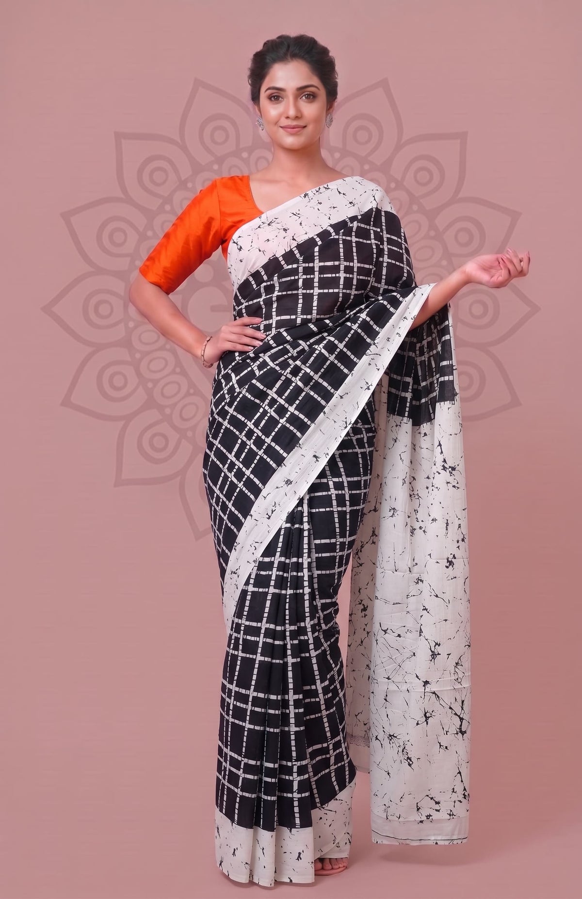 Premium Traditional Print Designer Cotton Sarees for Women