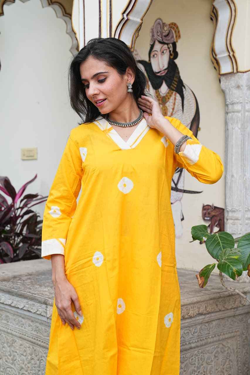 Traditional Bagru Print Cotton Kurti Palazzo Set