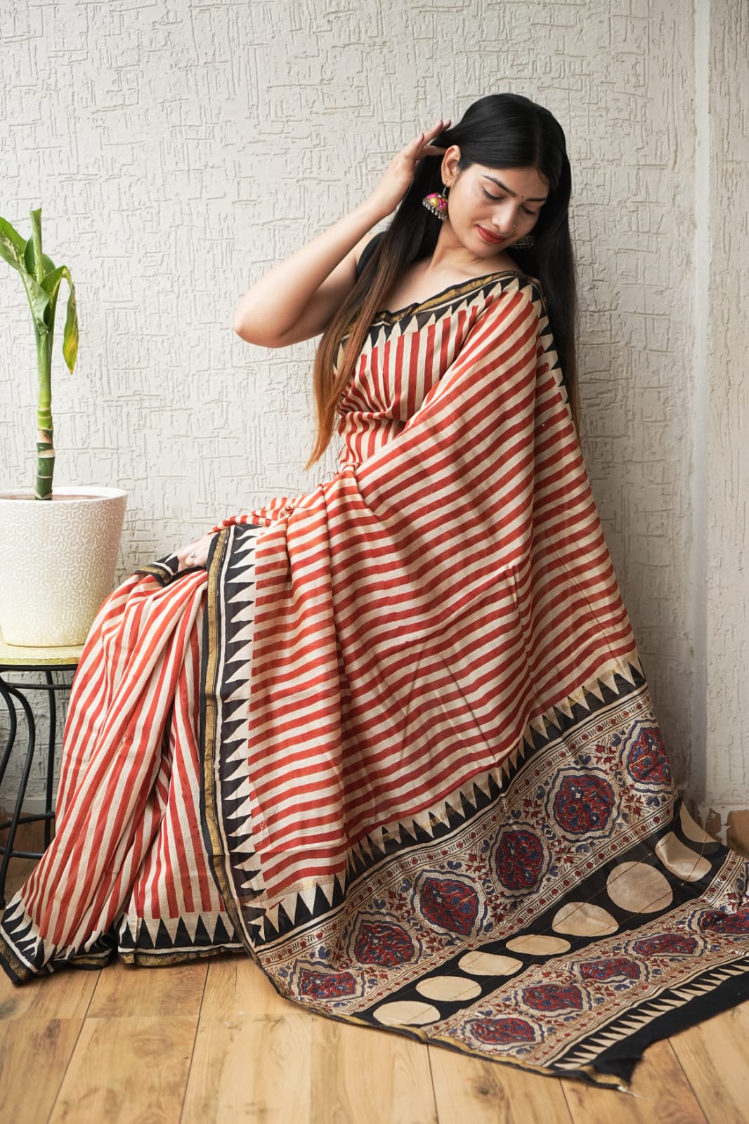 New Designer Hand Block Print Chanderi Silk Saree