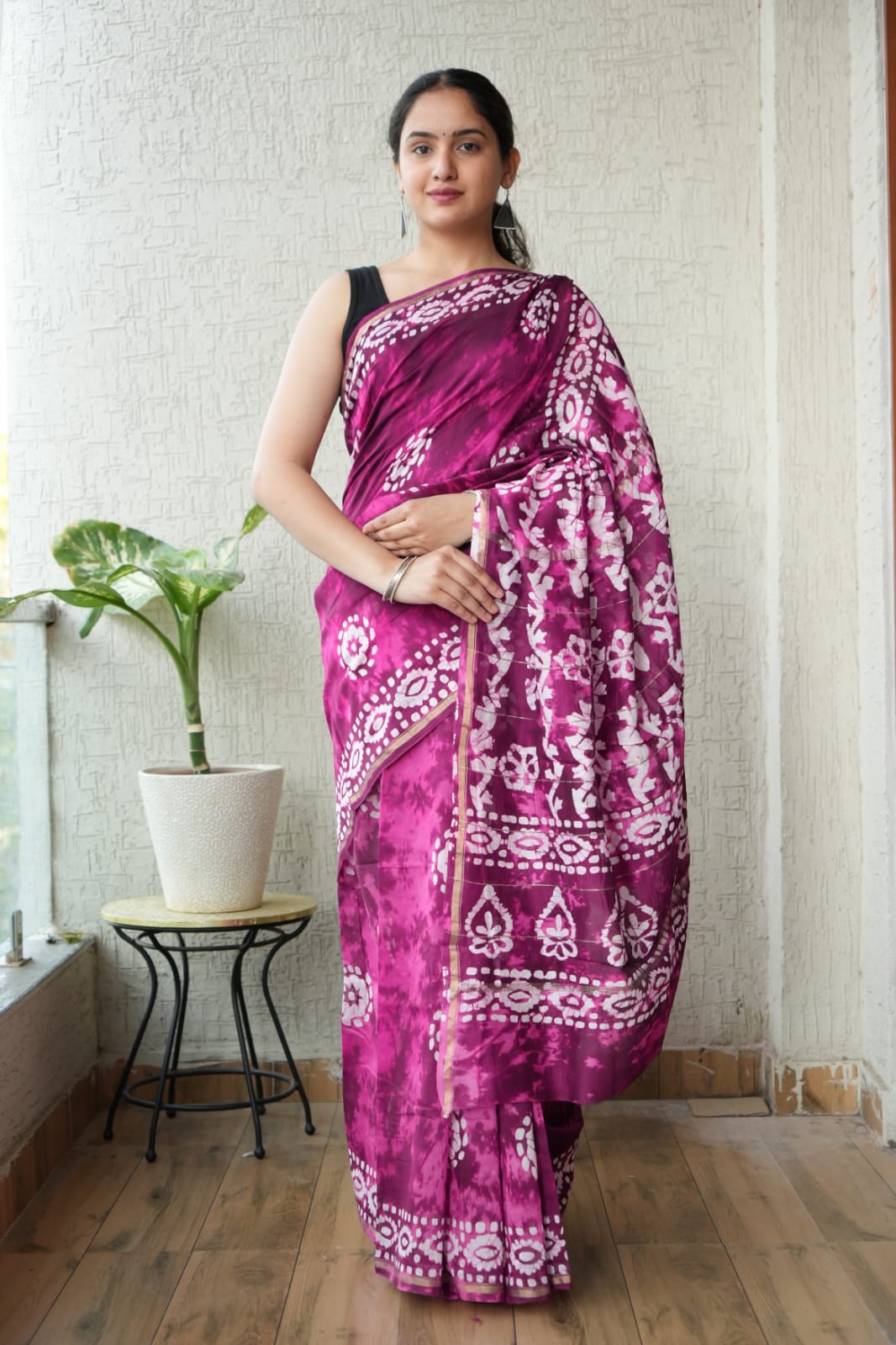 New Designer Hand Block Print Chanderi Silk Saree