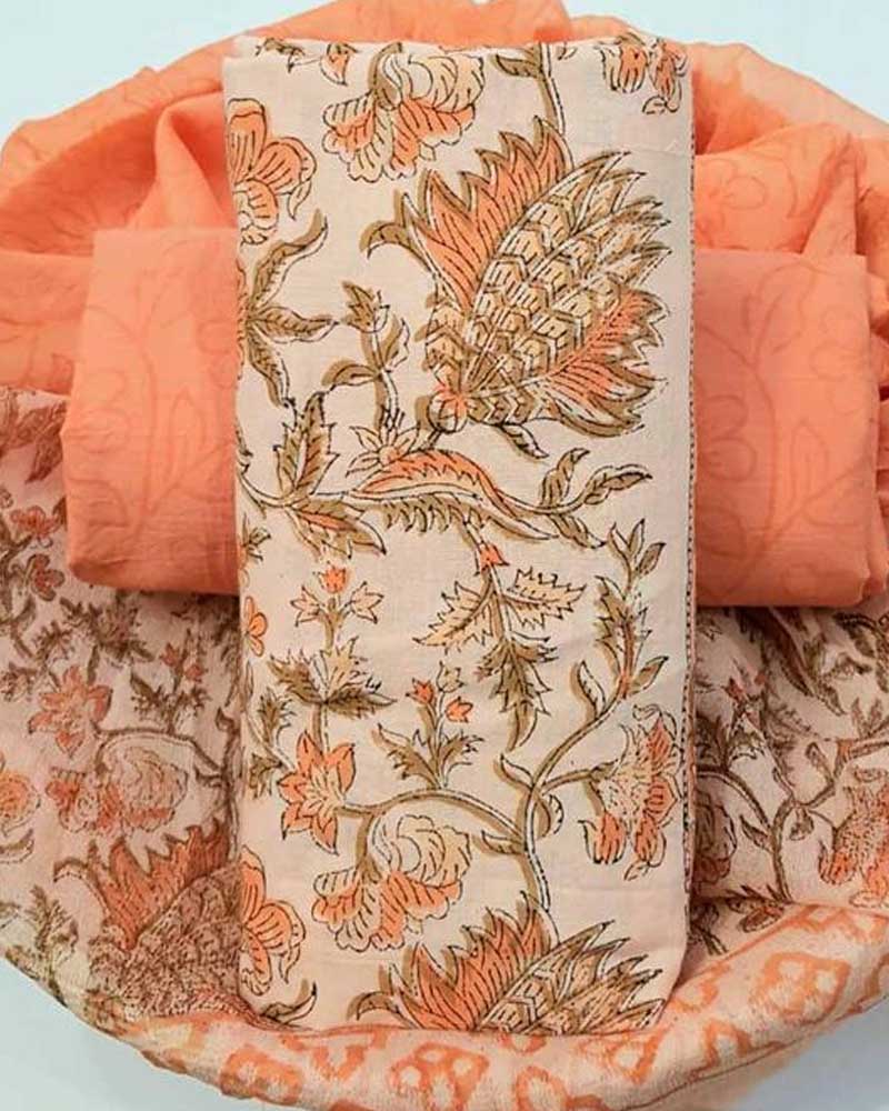 Cotton Suit with Chiffon Dupatta