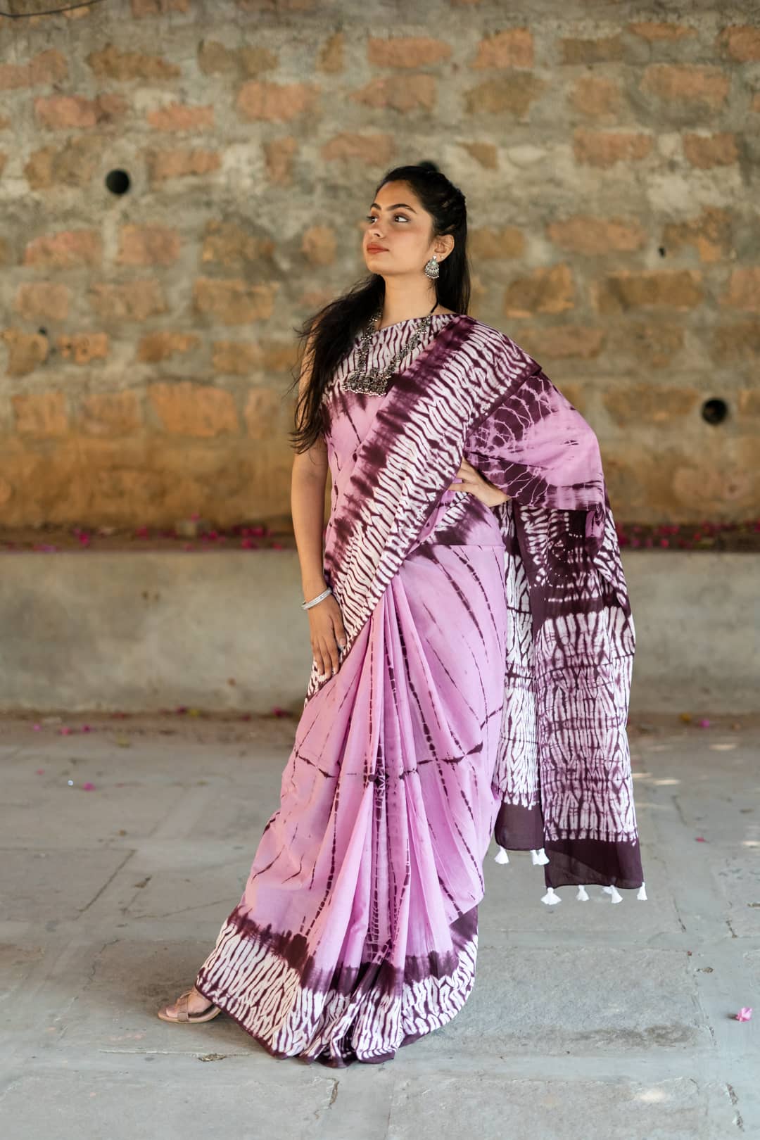 Lilac Mahogany - Tie and Dye Sarees