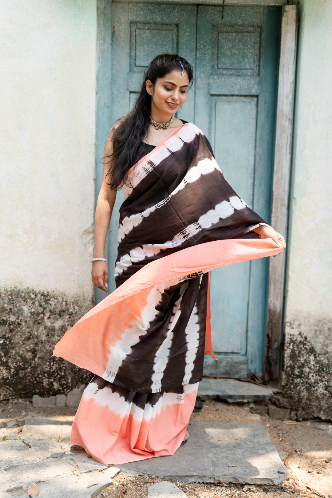 Black Beauty - Tie Dye Saree