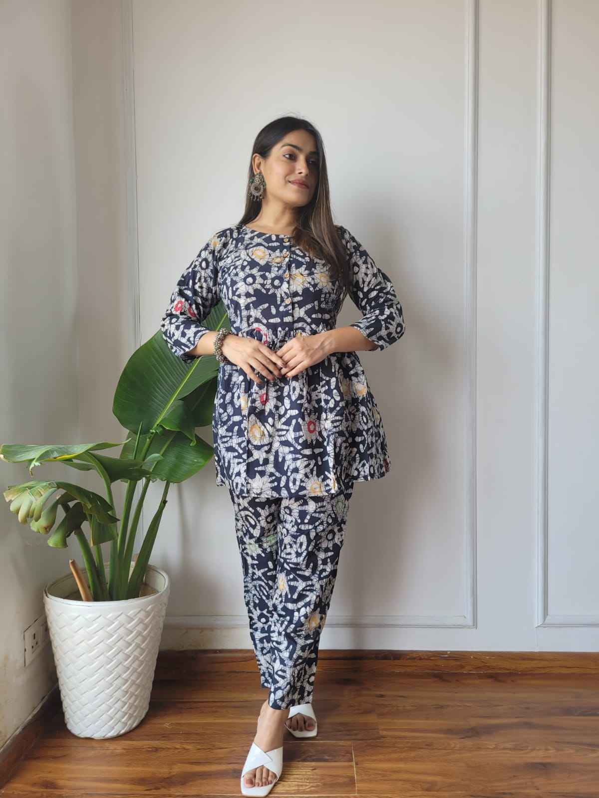 Traditional Bagru Print Cotton Kurti Palazzo Set