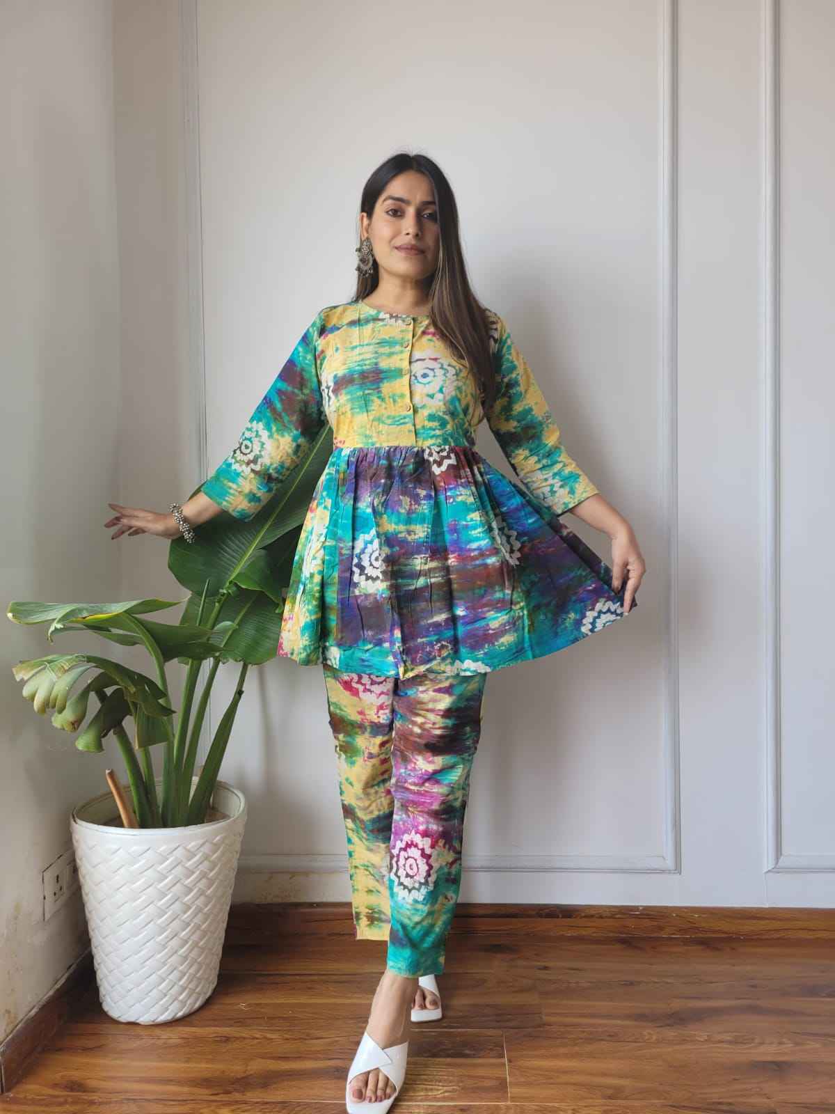 Traditional Bagru Print Cotton Kurti Palazzo Set