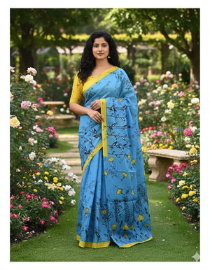Cotton Hand Block Sarees
