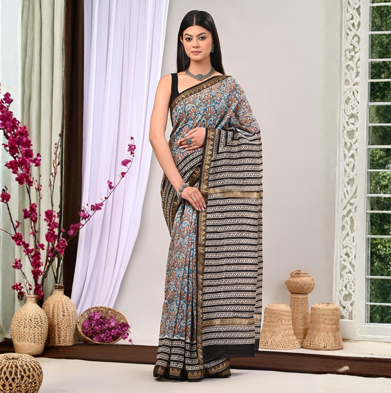Ajrak Print Sarees