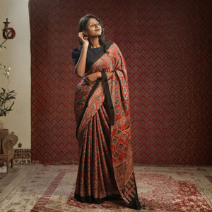 Ajrak Print Sarees