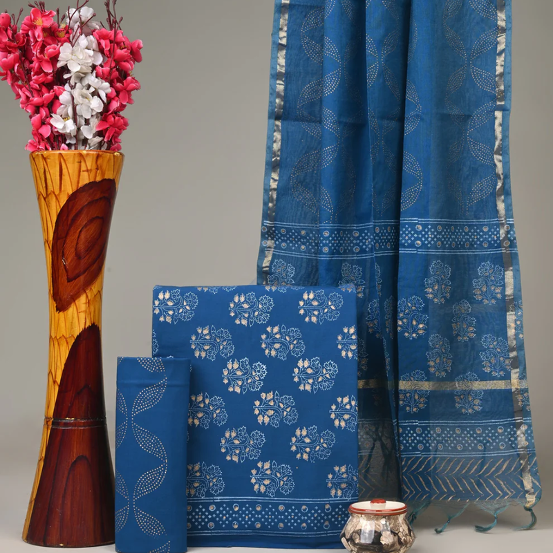Cotton Suits With Chanderi Dupatta