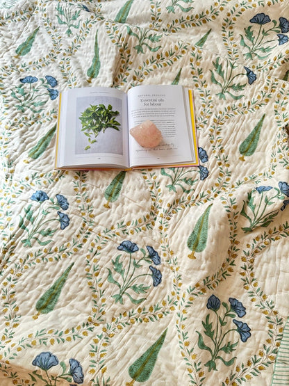 Hand Block Printed Quilt: Transform Your Bedroom with Timeless Elegance
