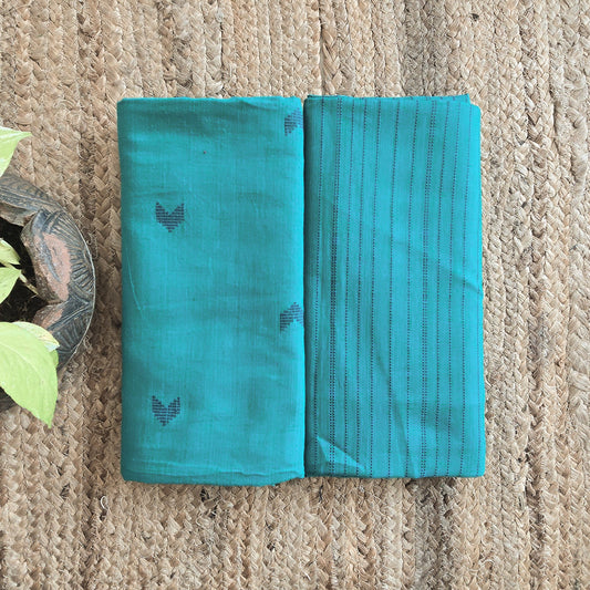 Top Bottom Combo Pure Cotton Handloom Teal With Blue