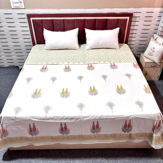 Mulmul Cotton Hand Block Printed Reversible Dohar