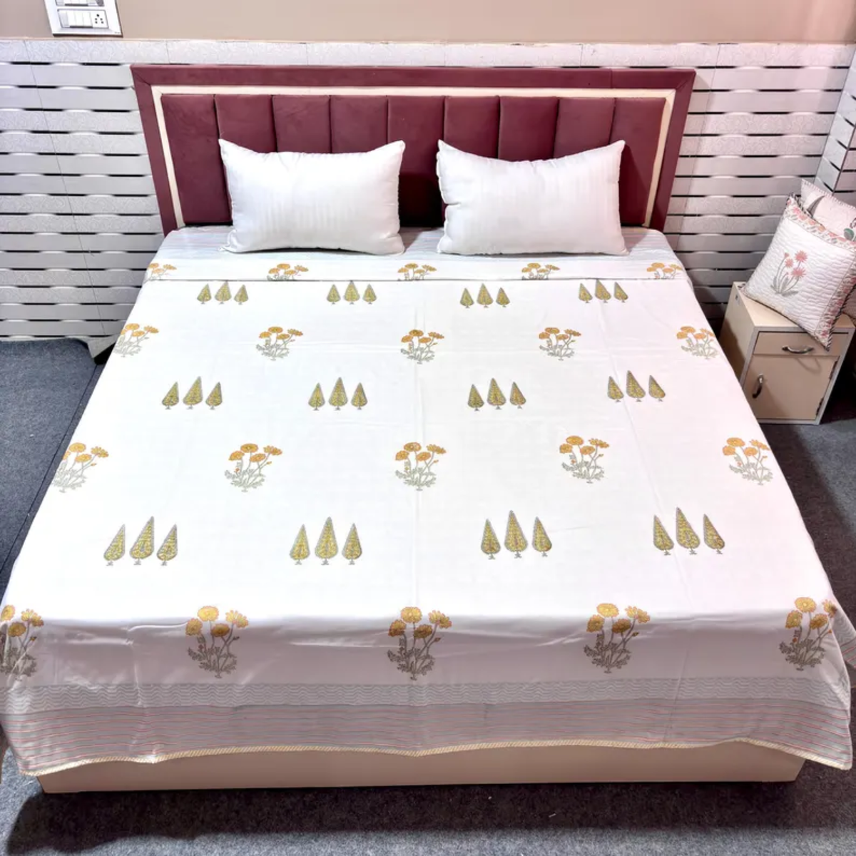 Traditional Hand Block Cotton Dohar for Summer & AC