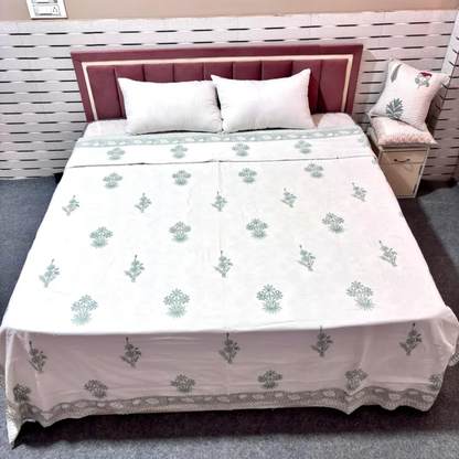 Floral Reversible Mulmul Cotton Dohar
