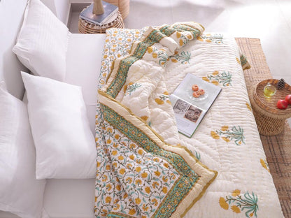 Indian Hand Block Printed Floral Hand Block Cotton Lightweight Doona