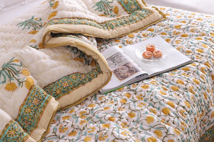 Indian Hand Block Printed Floral Hand Block Cotton Lightweight Doona
