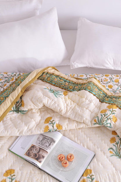 Indian Hand Block Printed Floral Hand Block Cotton Lightweight Doona