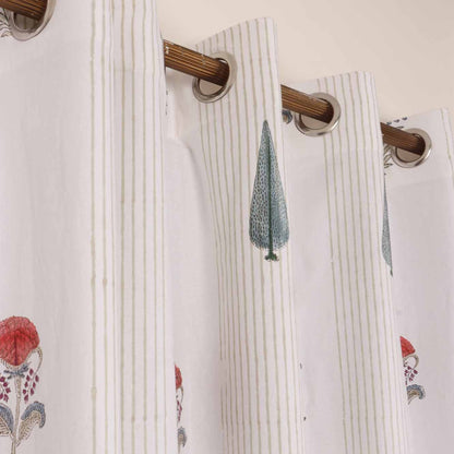 Mughal Lakeerein hand block printed curtains - Heritagewear