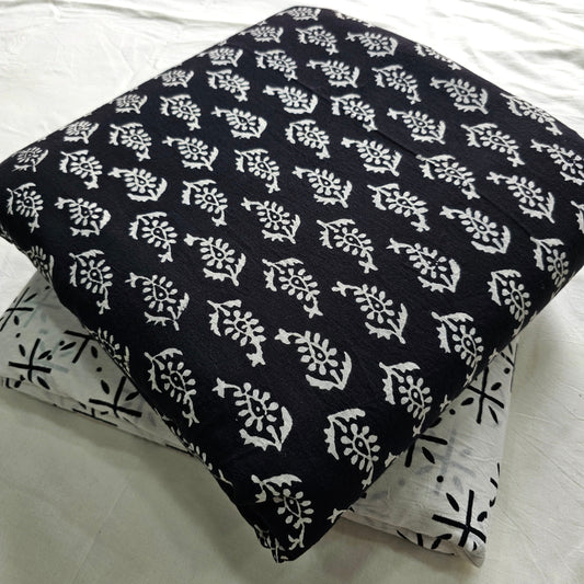 Premium Hand Block Printed Cotton Suit Top And Bottom Set (BSTB06)
