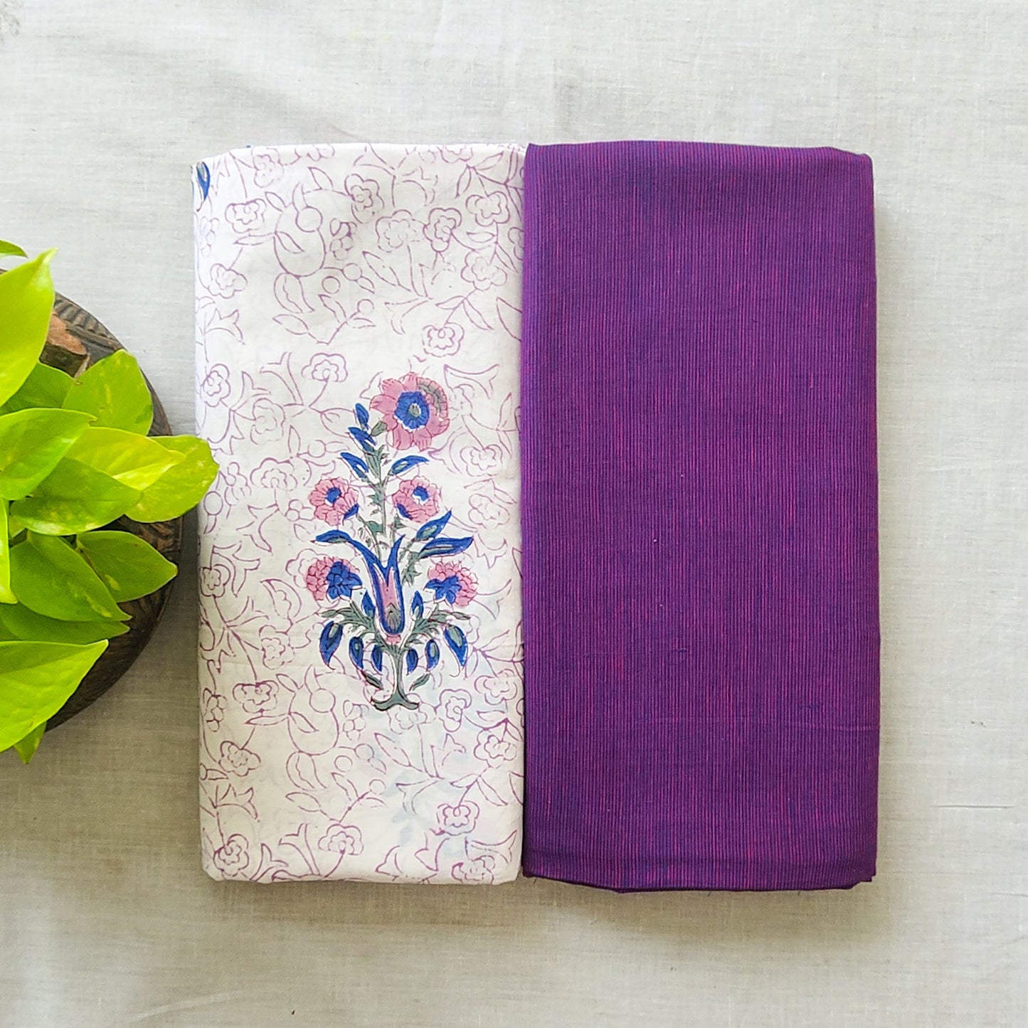 Pure Cotton Jaipuri White Self Design With Handloom