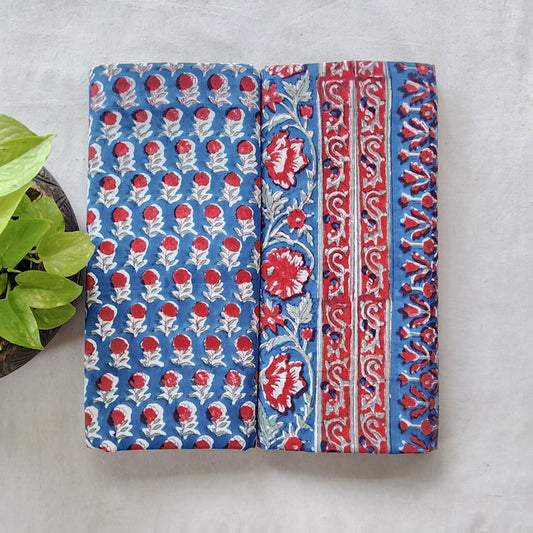 Top Bottom Combo Pure Cotton Jaipuri Blue With Flower