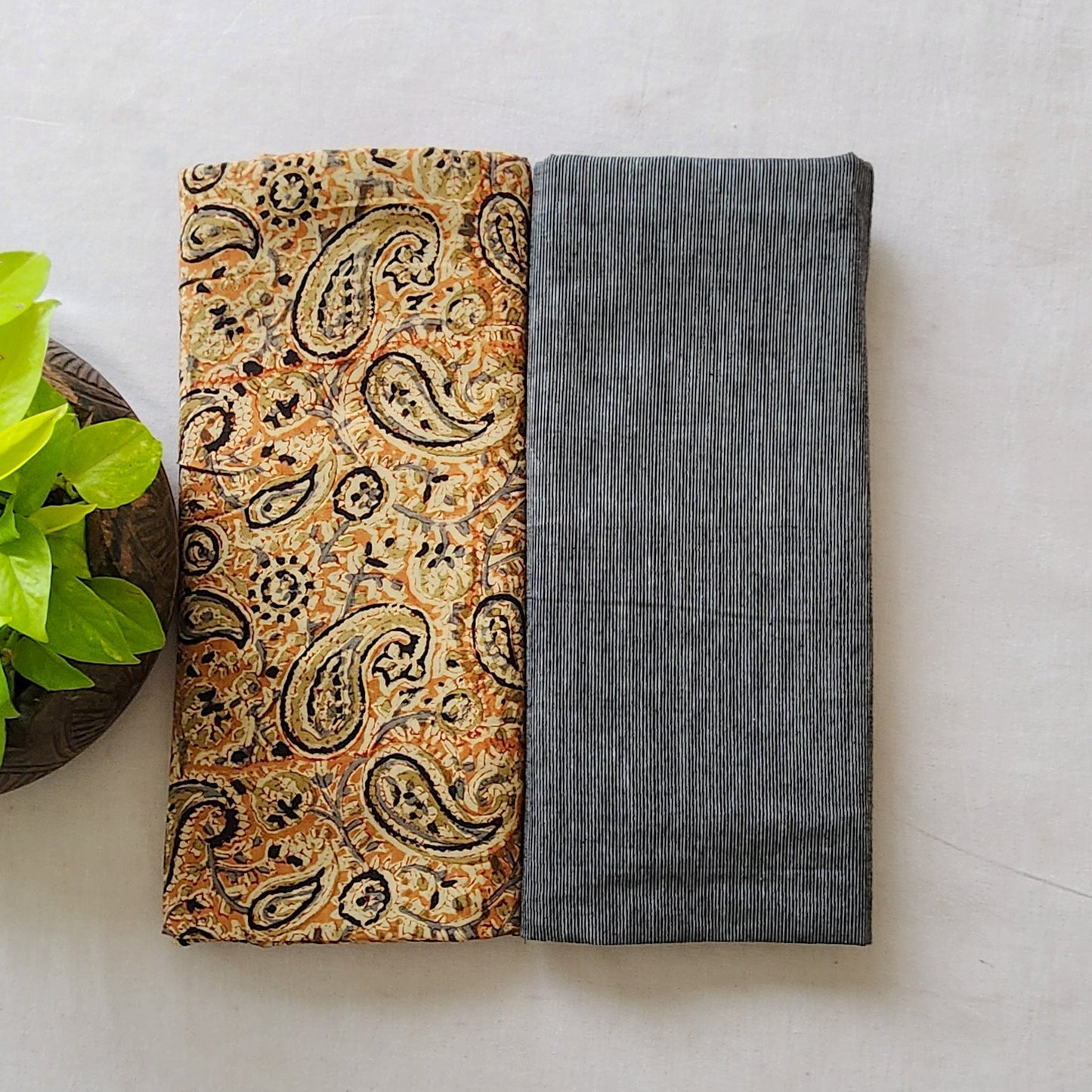 Pure Cotton Handloom With Kalamkari Top Bottom Combo