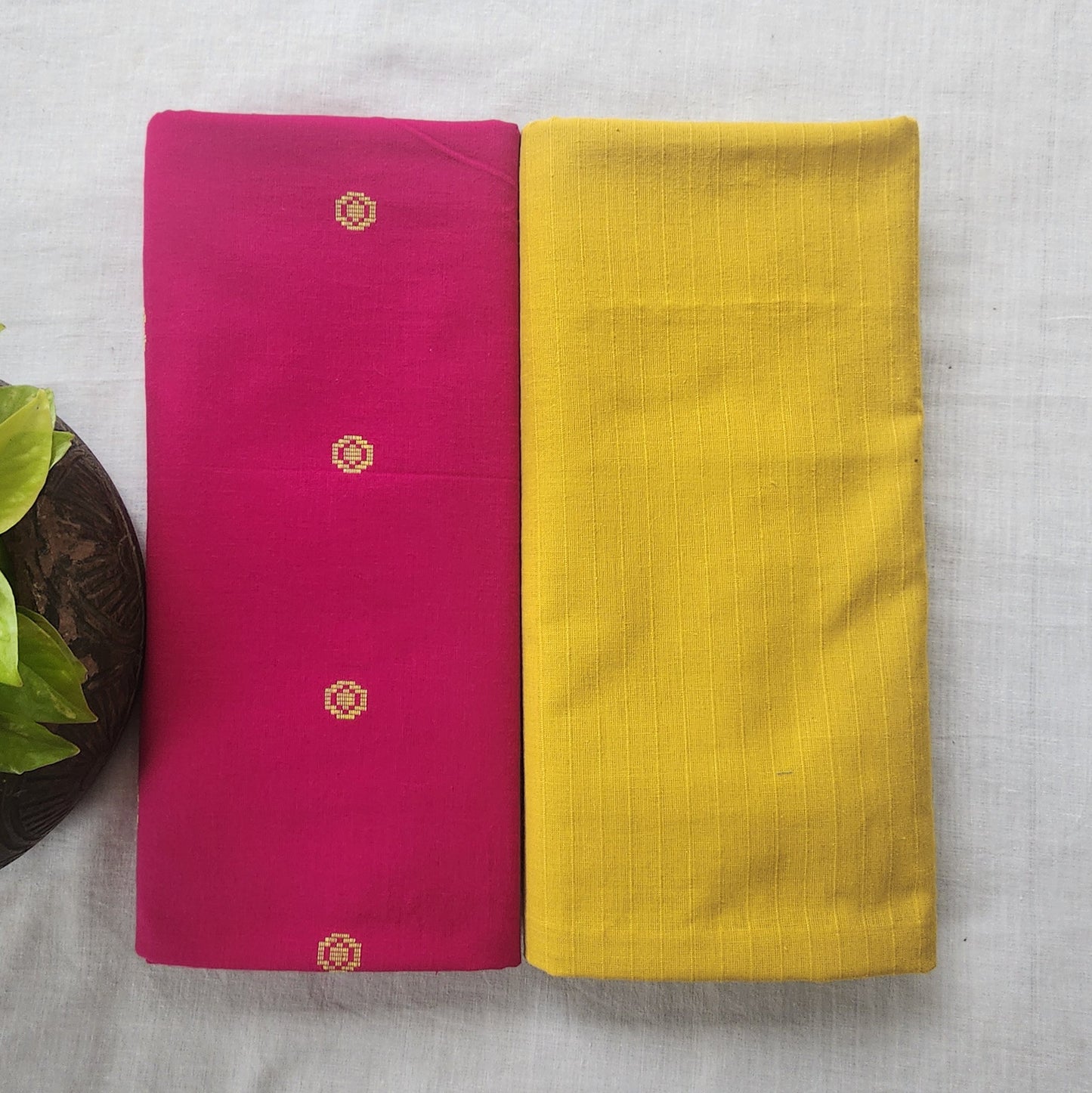 Pure Cotton Handloom Pink With Red circle Motif Top