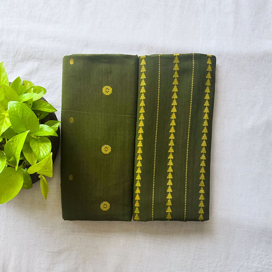 Pure Cotton Handloom Green Top Bottom Combo
