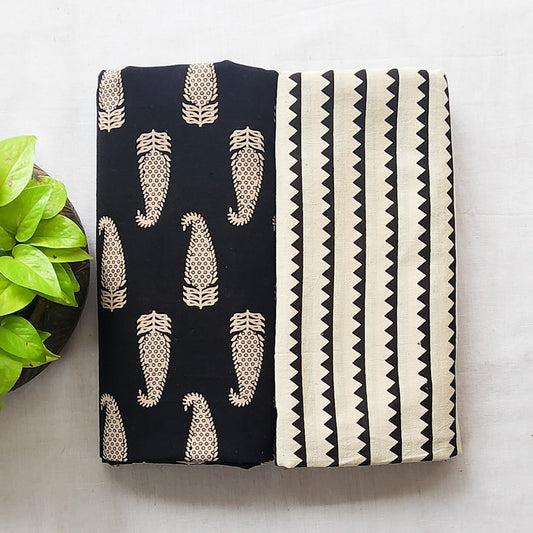 Pure Cotton Vegetable Dyed Ajrak Black With Kairi Motif