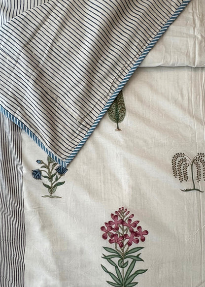 Ruhani reversible Mulmul cotton dohar - Heritagewear