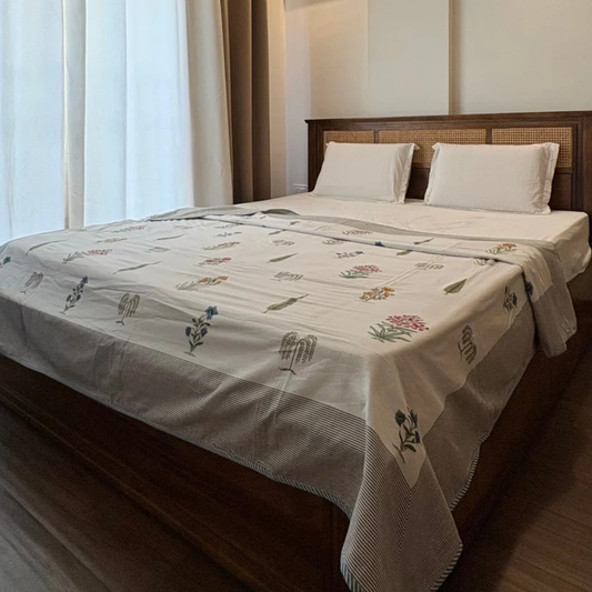 Ruhani reversible Mulmul Cotton Dohar: Embrace Comfort with Timeless Indian Artistry