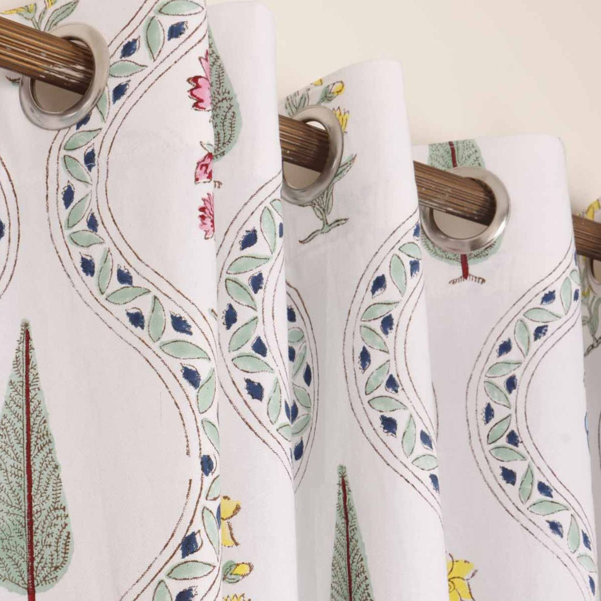 Nargis hand block printed curtains - Heritagewear