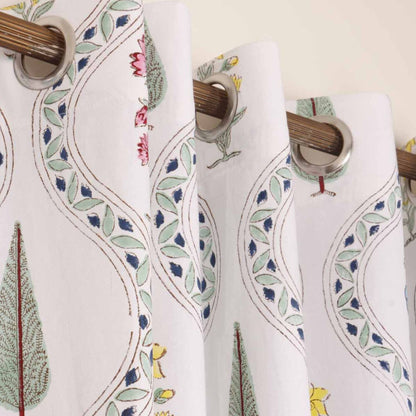Nargis hand block printed curtains - Heritagewear