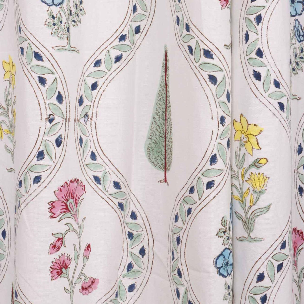Nargis hand block printed curtains - Heritagewear