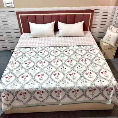 Jaipuri Reversible Cotton Dohar - Lightweight Hand Block Printed