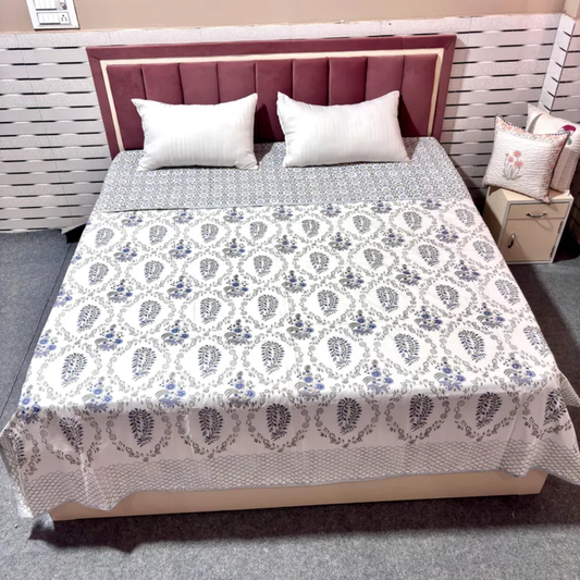 Lightweight Hand Block Print Dohar - Reversible Mulmul Cotton