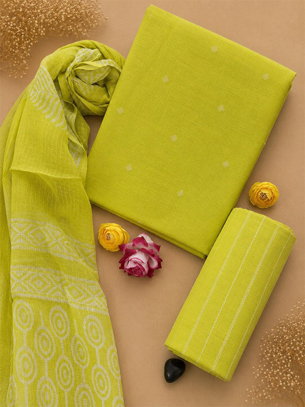 Ikat Suit Set With Kota Doria Dupatta