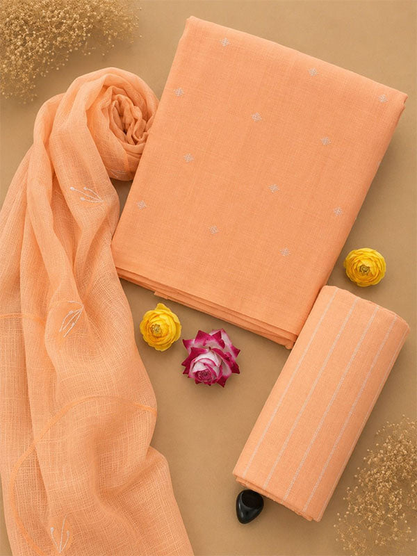 Ikat Suit Set With Kota Doria Dupatta