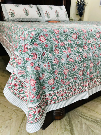 Bagh-e-Gulzar cotton bedsheet set - Heritagewear