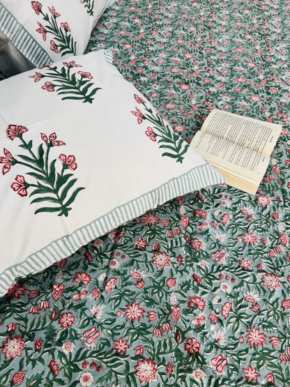 Bagh-e-Gulzar cotton bedsheet set - Heritagewear