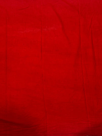Batik Hand Block Printed Cotton Saree With Blouse Piece