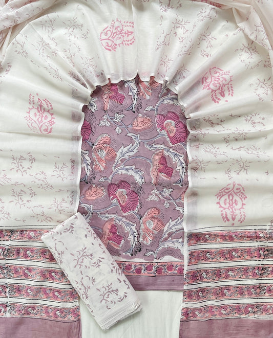 Ethnic Cotton Suit Fabric with Cotton Dupatta