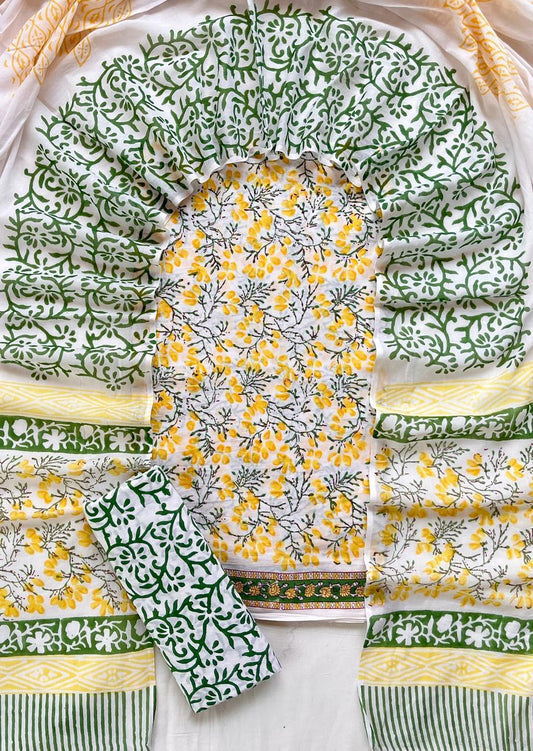 Ethnic Cotton Suit Fabric with Cotton Dupatta