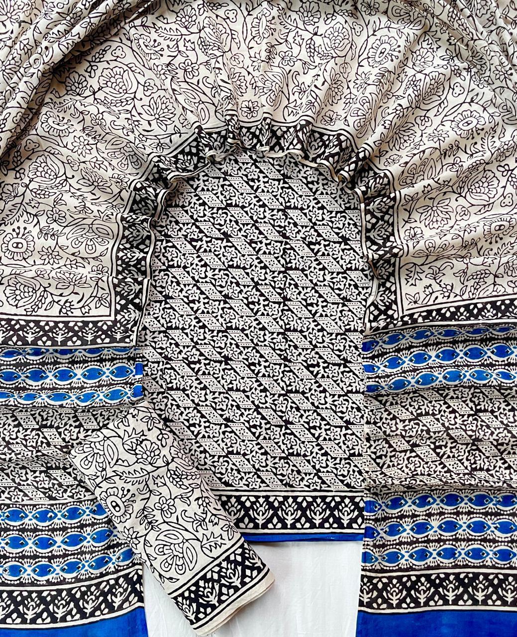 Ethnic Cotton Suit Fabric with Cotton Dupatta