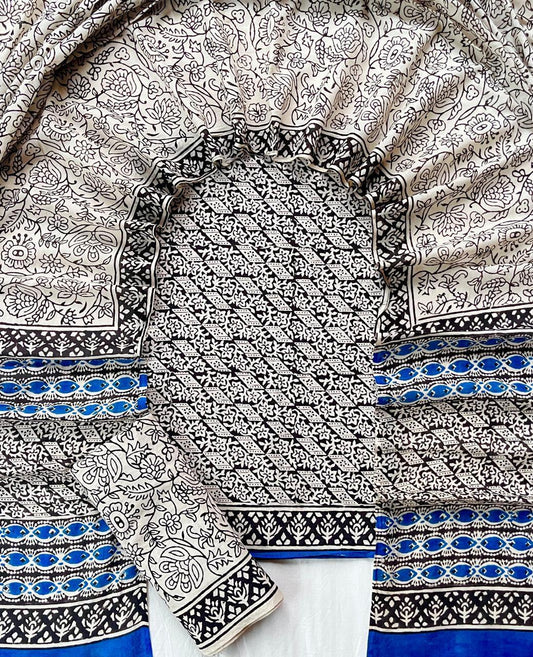 Ethnic Cotton Suit Fabric with Cotton Dupatta